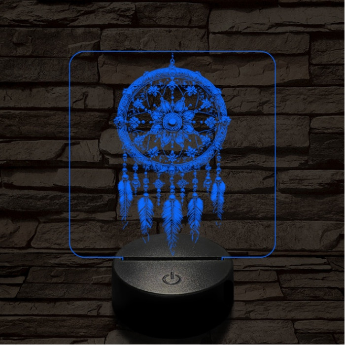 Míves álomfogó 7 színű  3D led lámpa