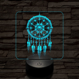 Míves álomfogó 7 színű  3D led lámpa