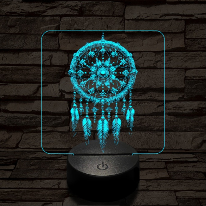 Míves álomfogó 7 színű  3D led lámpa