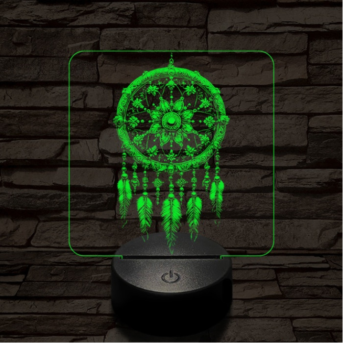 Míves álomfogó 7 színű  3D led lámpa