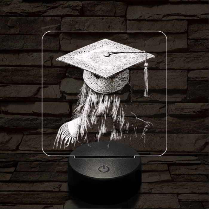 Hölgy diplomaosztója 7 színű valósághű 3D led lámpa