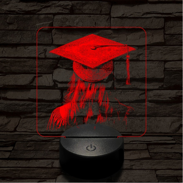 Hölgy diplomaosztója 7 színű valósághű 3D led lámpa