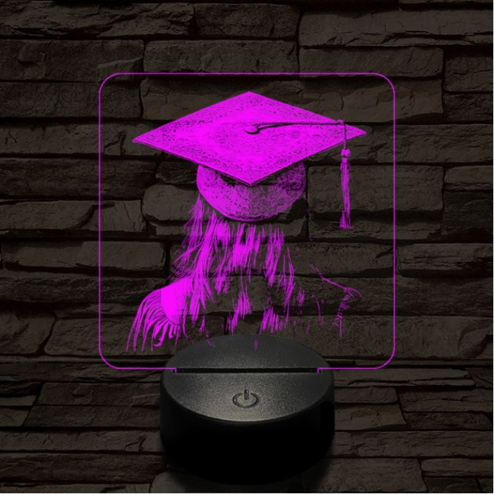 Hölgy diplomaosztója 7 színű valósághű 3D led lámpa