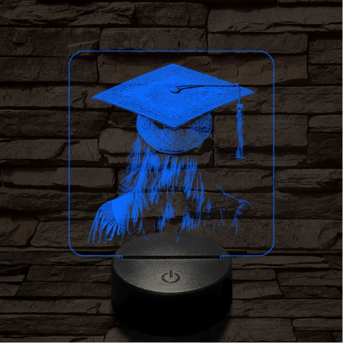 Hölgy diplomaosztója 7 színű valósághű 3D led lámpa