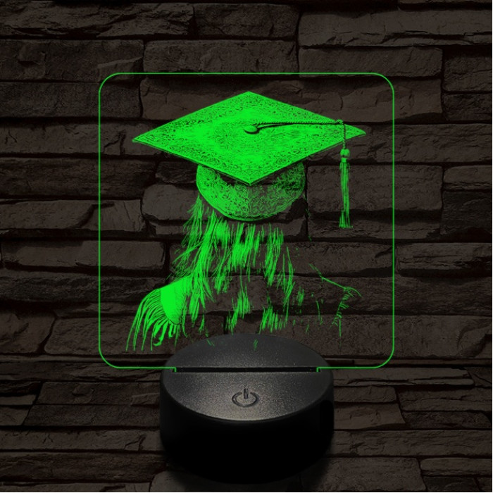 Hölgy diplomaosztója 7 színű valósághű 3D led lámpa