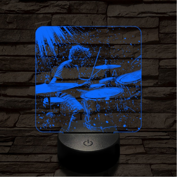 Dobszóló 7 színű valósághű 3D led lámpa