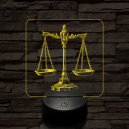 Jusztícia mérlege 7 színű  3D led lámpa