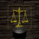 Jusztícia mérlege 7 színű  3D led lámpa
