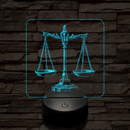 Jusztícia mérlege 7 színű  3D led lámpa