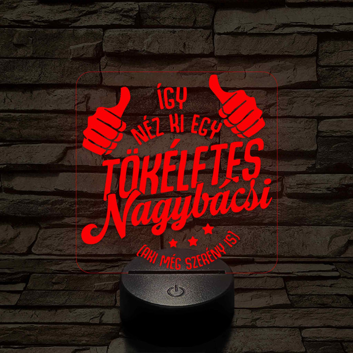 Tökéletes nagybácsi – 7 színű, színváltós LED lámpa