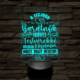 A legjobb barátnők – 7 színű, színváltós LED lámpa