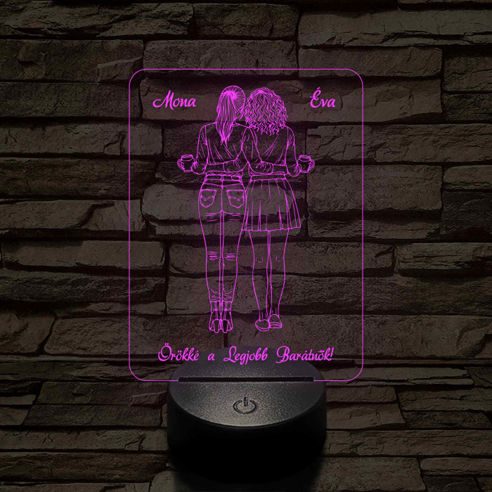 A legjobb barátnők – 7 színű, színváltós LED lámpa