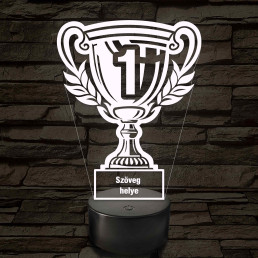 Kupa, te vagy a legjobb! - 7 színű színváltós 3D LED lámpa