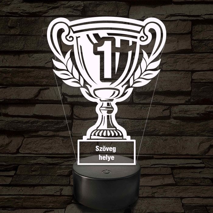 Kupa, te vagy a legjobb! - 7 színű színváltós 3D LED lámpa