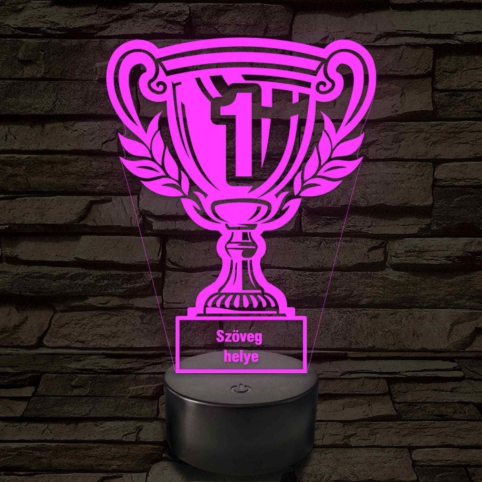 Kupa, te vagy a legjobb! - 7 színű színváltós 3D LED lámpa