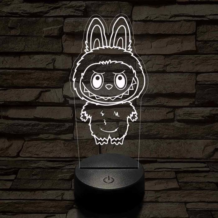 Labubu 7 színű 3D led lámpa
