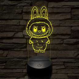 Labubu 7 színű 3D led lámpa