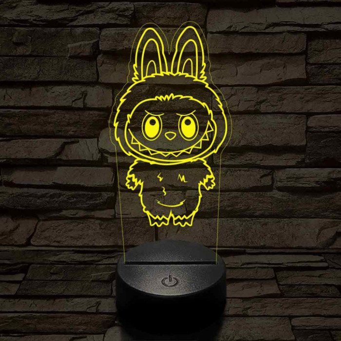 Labubu 7 színű 3D led lámpa