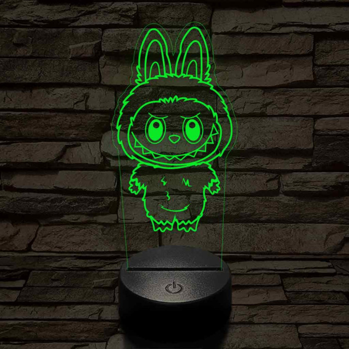 Labubu 7 színű 3D led lámpa