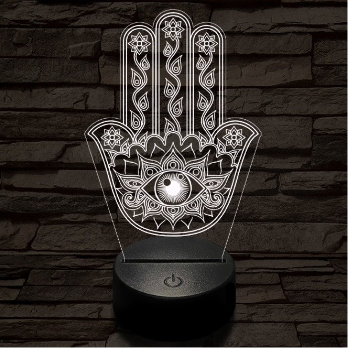Hamsza kéz 7 színű  3D led lámpa