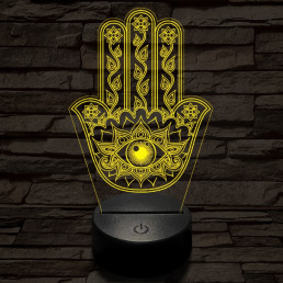 Hamsza kéz 7 színű  3D led lámpa