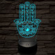 Hamsza kéz 7 színű  3D led lámpa