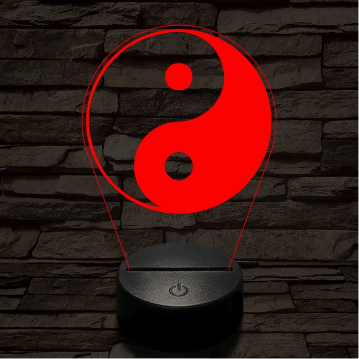 Jin-Jang natúr 7 színű  3D led lámpa