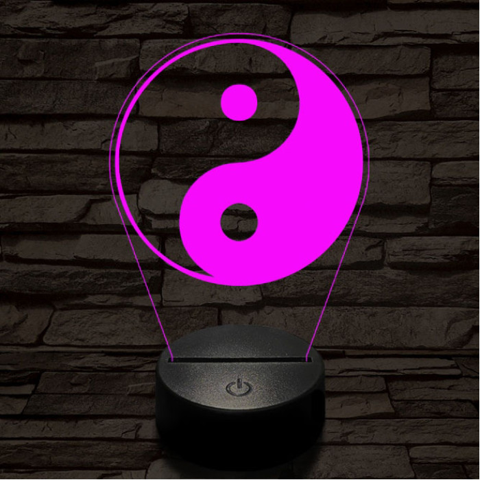 Jin-Jang natúr 7 színű  3D led lámpa