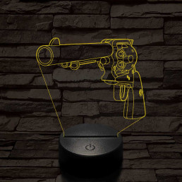 Colt revolver  7 színű  3D led lámpa