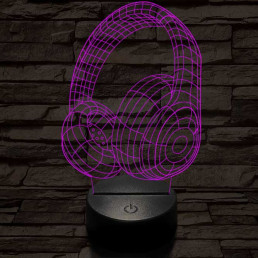 Fejhallgató 4 7 színű 3D led lámpa