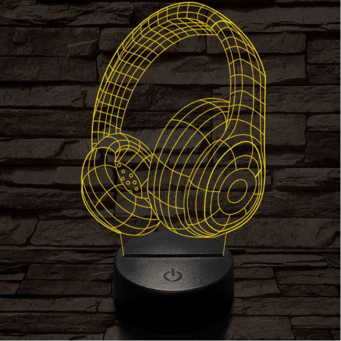 Fejhallgató 4 7 színű 3D led lámpa