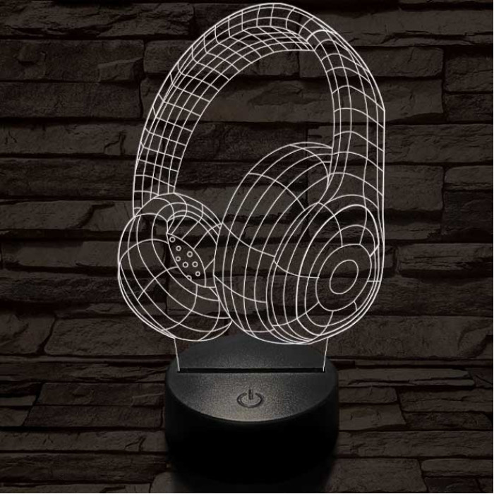 Fejhallgató 4 7 színű 3D led lámpa