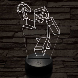 Minecraft figura 7 színű 3D led lámpa