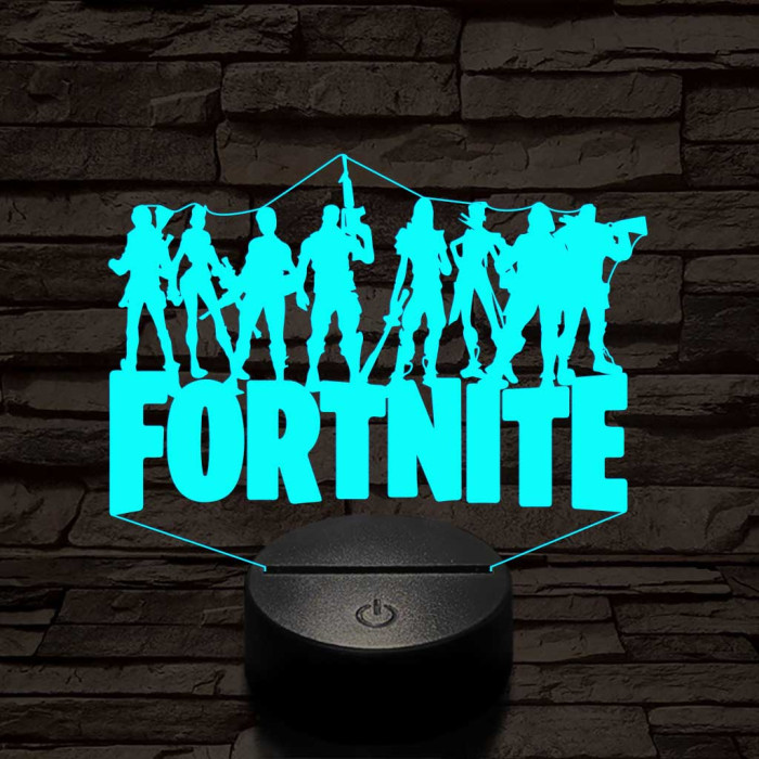 Fortnite alakulat 7 színű 3D led lámpa