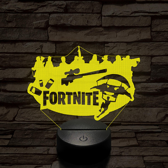 Fortnite logó 7 színű 3D led lámpa