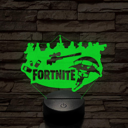 Fortnite logó 7 színű 3D led lámpa