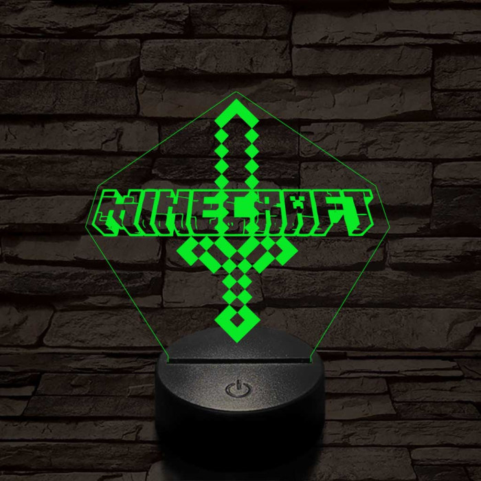 Minecraft  7 színű 3D led lámpa
