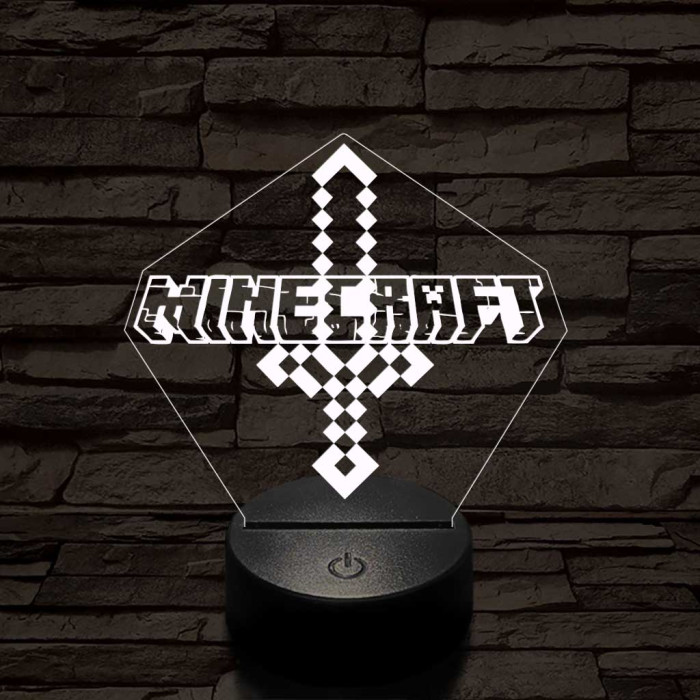 Minecraft  7 színű 3D led lámpa