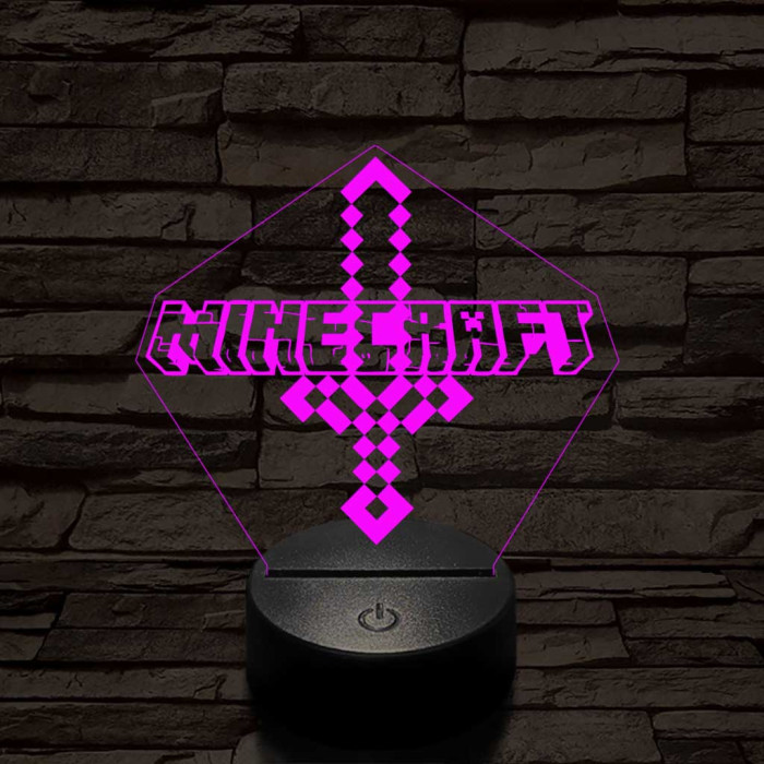 Minecraft  7 színű 3D led lámpa