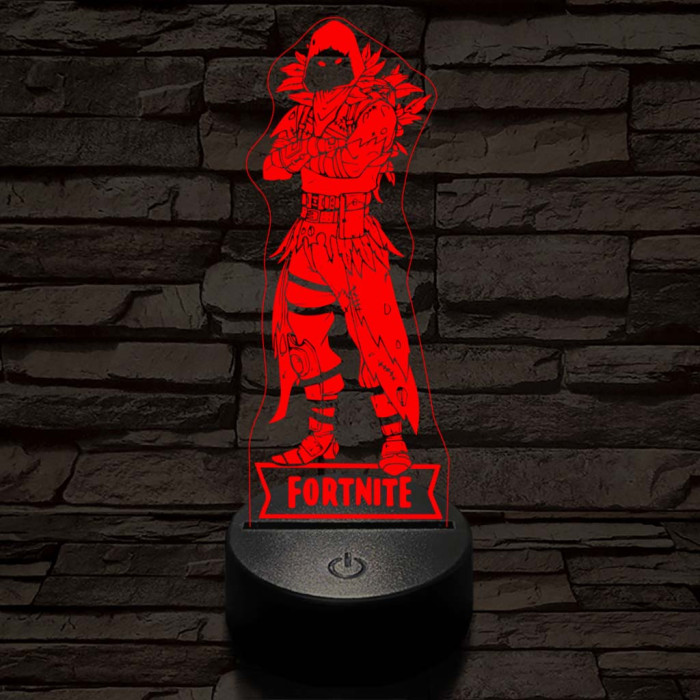 Fortnite Raven logó 7 színű 3D led lámpa