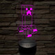 Minecraft Creeper 7 színű 3D led lámpa