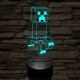 Minecraft Creeper 7 színű 3D led lámpa