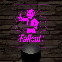 Fallout 7 színű 3D led lámpa