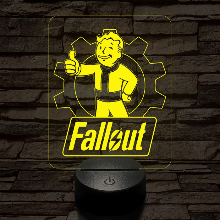 Fallout 7 színű 3D led lámpa