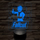 Fallout 7 színű 3D led lámpa