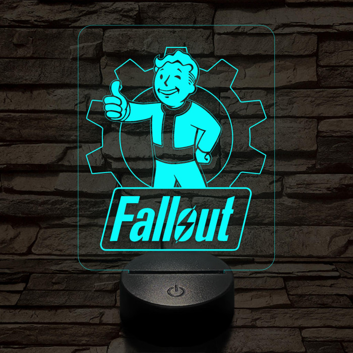 Fallout 7 színű 3D led lámpa