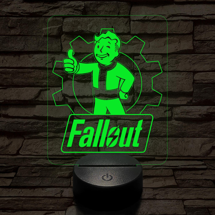 Fallout 7 színű 3D led lámpa