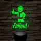 Fallout 7 színű 3D led lámpa