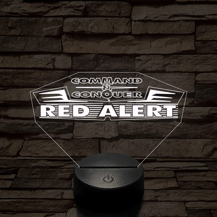 Red Alert logo 7 színű 3D led lámpa