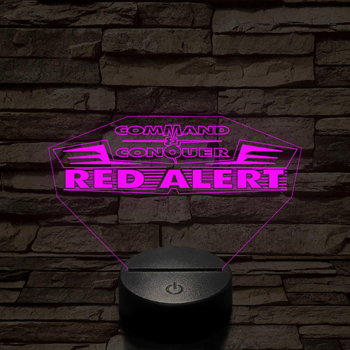 Red Alert logo 7 színű 3D led lámpa